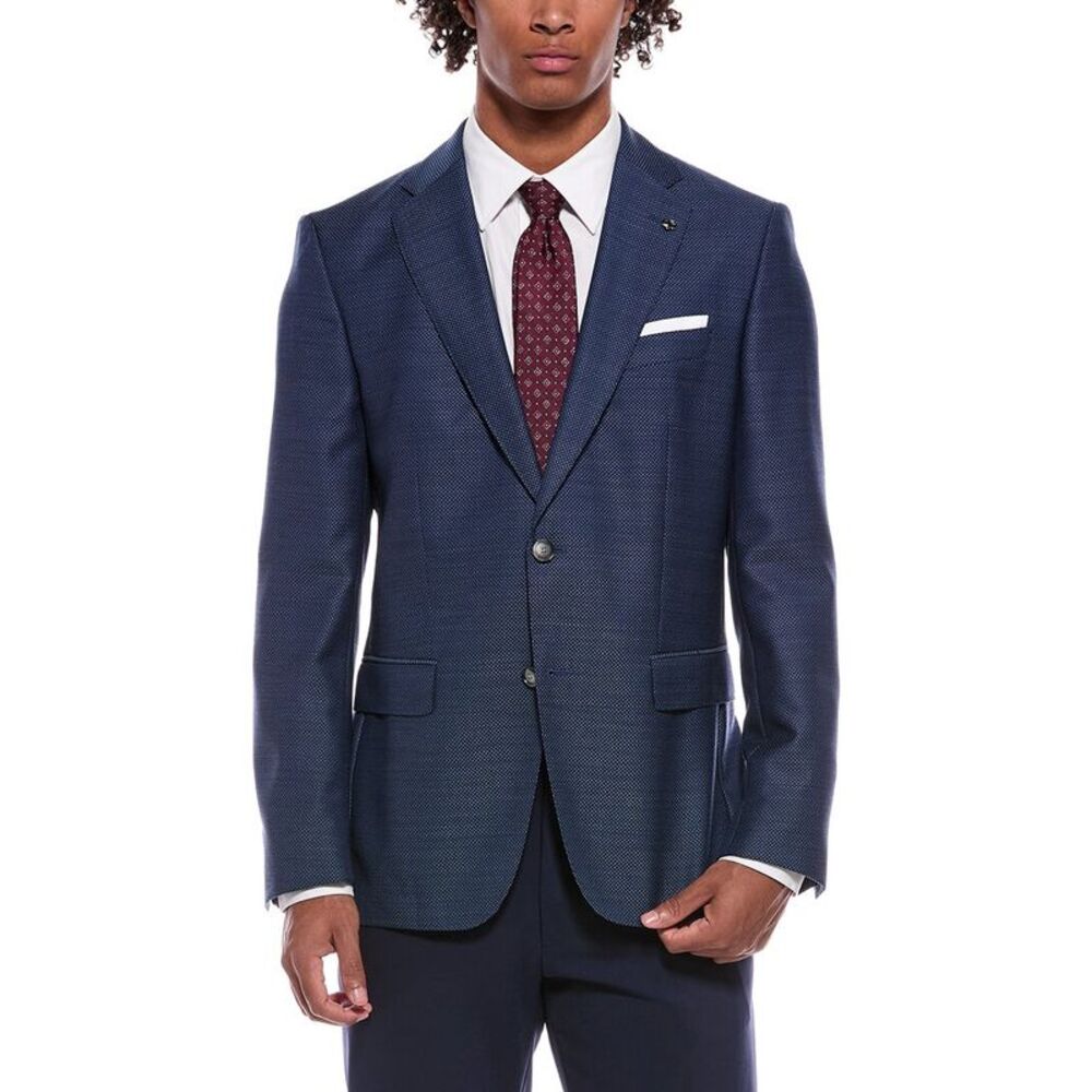 Hugo Boss Mens Boss  H Hutson Wool Blazer, Blue